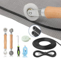 Window Screen Door Repair Kit Include Window Screens Mesh 48"x118" with All Tools in Window Screen Replacement(2pcs Screen Rollers, Screen splines, Hook, Utility Knife and Ruler), Yolovit