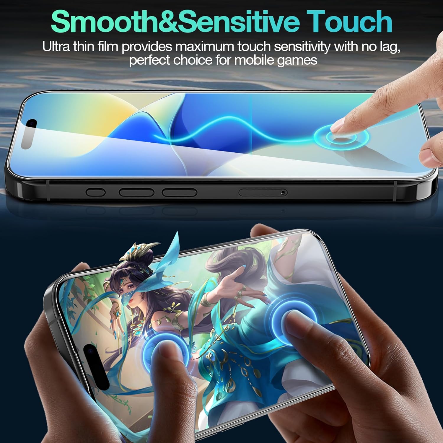 3 Pack Flexible Film Screen Protector for iPhone 16 Pro Max, Non-breakable Soft TPU Hydrogel Film for iPhone 16 Pro Max Screen Protector Film (NOT Glass)