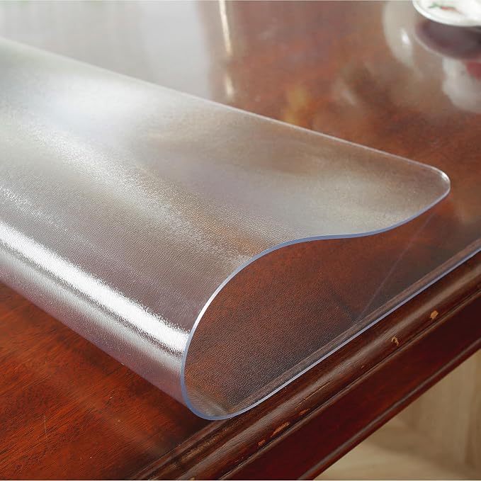 OstepDecor 42 x 66 Inch Frosted Table Cover Protector, 2mm Thick Clear Plastic - Image 9