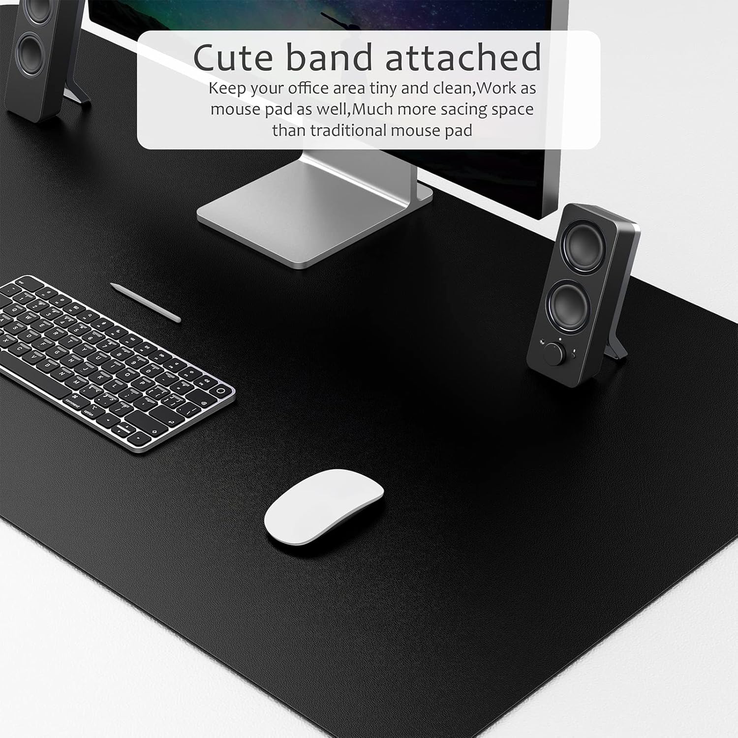Dual-Sided Multifunctional Desk Pad, 47.2" x 23.6" Desk Mat, Waterproof Desk Blotter Protector, Leather Desk Wrting Mat for Office and Home (47.2" x 23.6", Black)