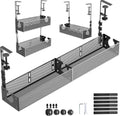 Multi-Model Under Desk Cable Management Tray 2 Packs Metal Under Desk Wire Management Clamp Mount Under Table Cord Management No Damage The Desk (Black)