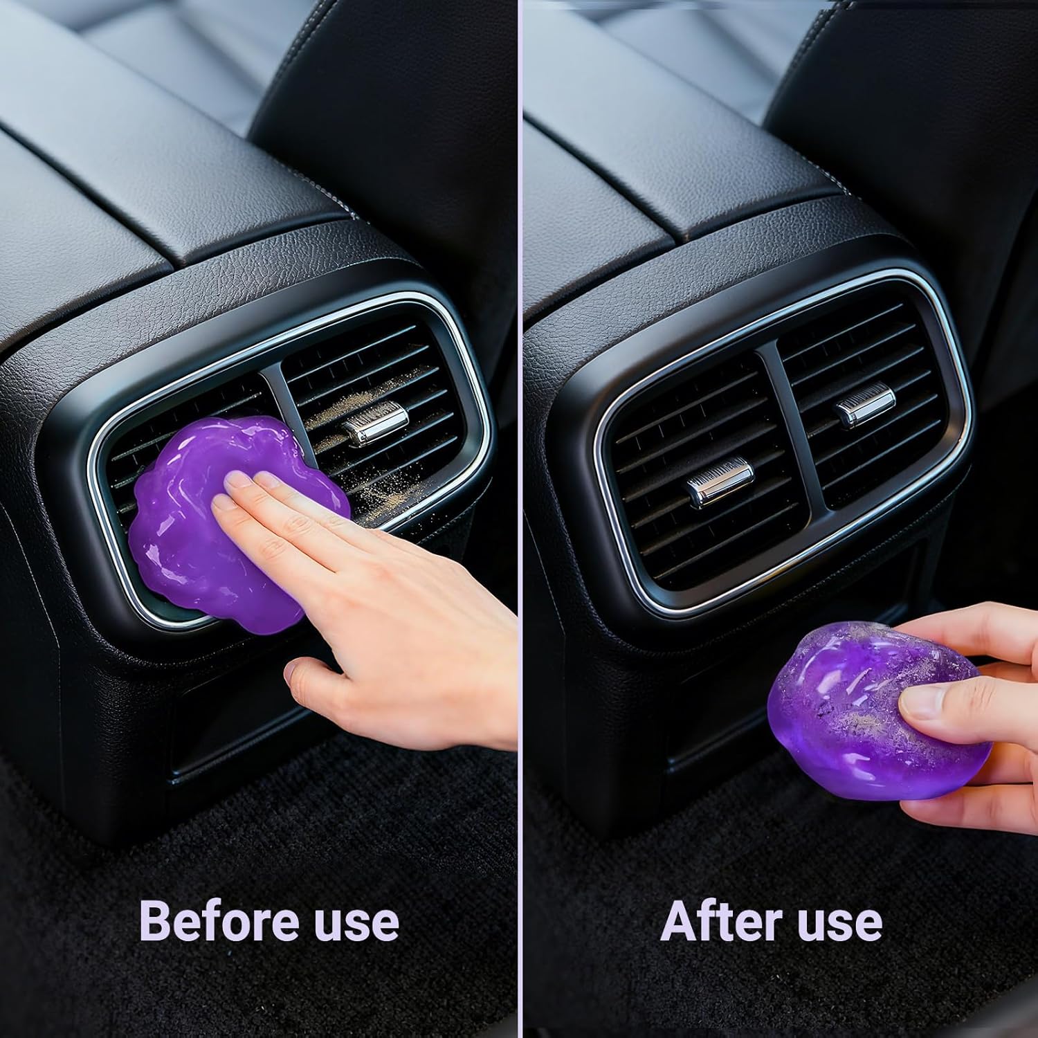 Car Cleaning Gel Reusable 2Pack - Lavender Scent Dust Cleaning Putty Keyboard Slime for Car Interior Air Vent Cleaner, Auto Detailing Tools Accessories, Dust Remover Gifts for Men Women,200g,Purple