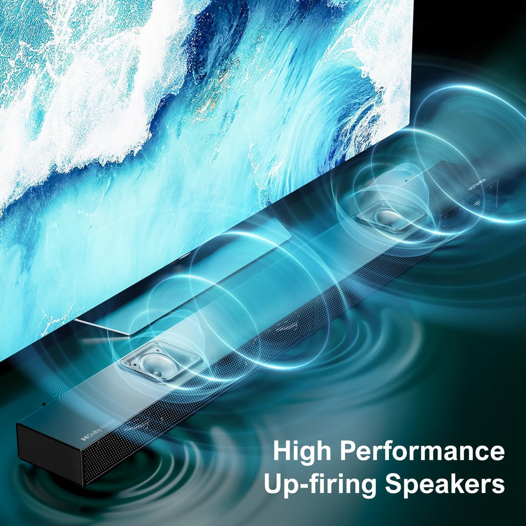 ULTIMEA 5.1.2 Dolby Atmos Soundbar with 8" Wireless Subwoofer, Upward-Firing Drivers, Home Theater Surround Sound System for TV, 4K HDR, Nova S80 (2025 Upgraded Speakers)