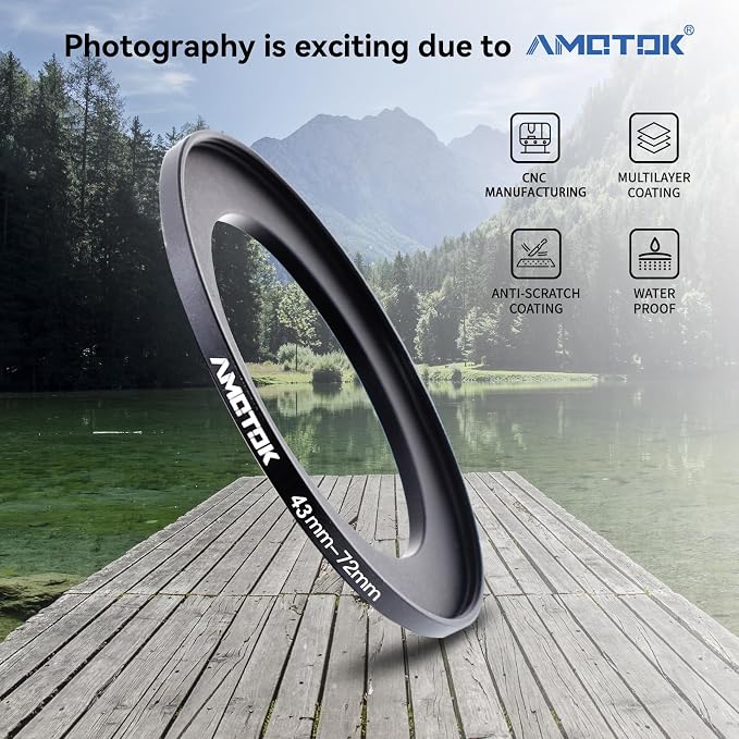 43mm to 72mm Lens adapter/43mm Lens to 72mm Camera Filters Ring Compatible All - Image 2