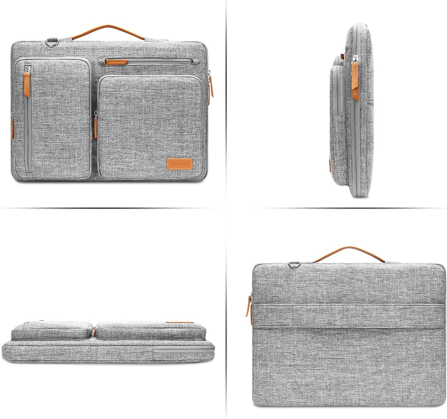 MOSISO 360 Protective Laptop Shoulder Bag,13 inch Computer Bags Compatible with MacBook Air M4 M3 M2 M1 2025-2018/Pro 13 2025-2016,Side Open Messenger Bag with 4 Zipper Pockets, Gray