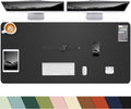 Desk mat Large, Leather Desk Pad Protector,Office Desk Mat,Mouse Pad, Non-Slip Desk Blotter, Laptop Desk Pad, Waterproof Desk Writing Pad for Office&Home (Black,48" x 24")