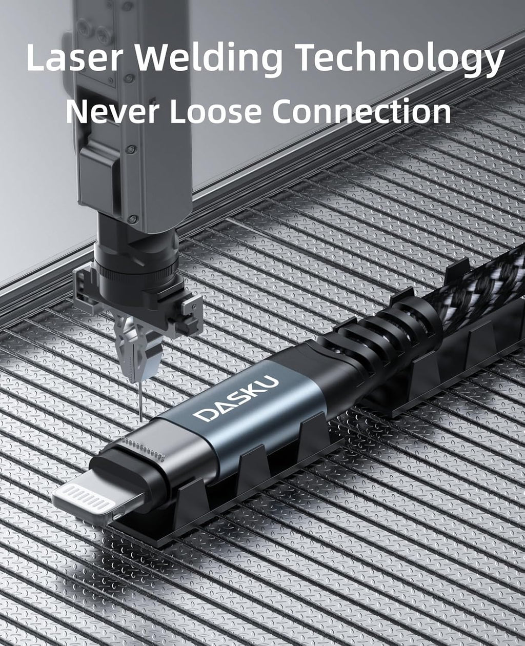 Dasku iPhone Charger Fast Charging, 6 Foot MFi Certified Lightning Cable Braided USB iPhone Charging Cord Compatible with iPhone 14/13/12/11/Pro Max/X/Xs Max/Xr/8 Plus/7 Plus/6/6 Plus/iPad mini/Air
