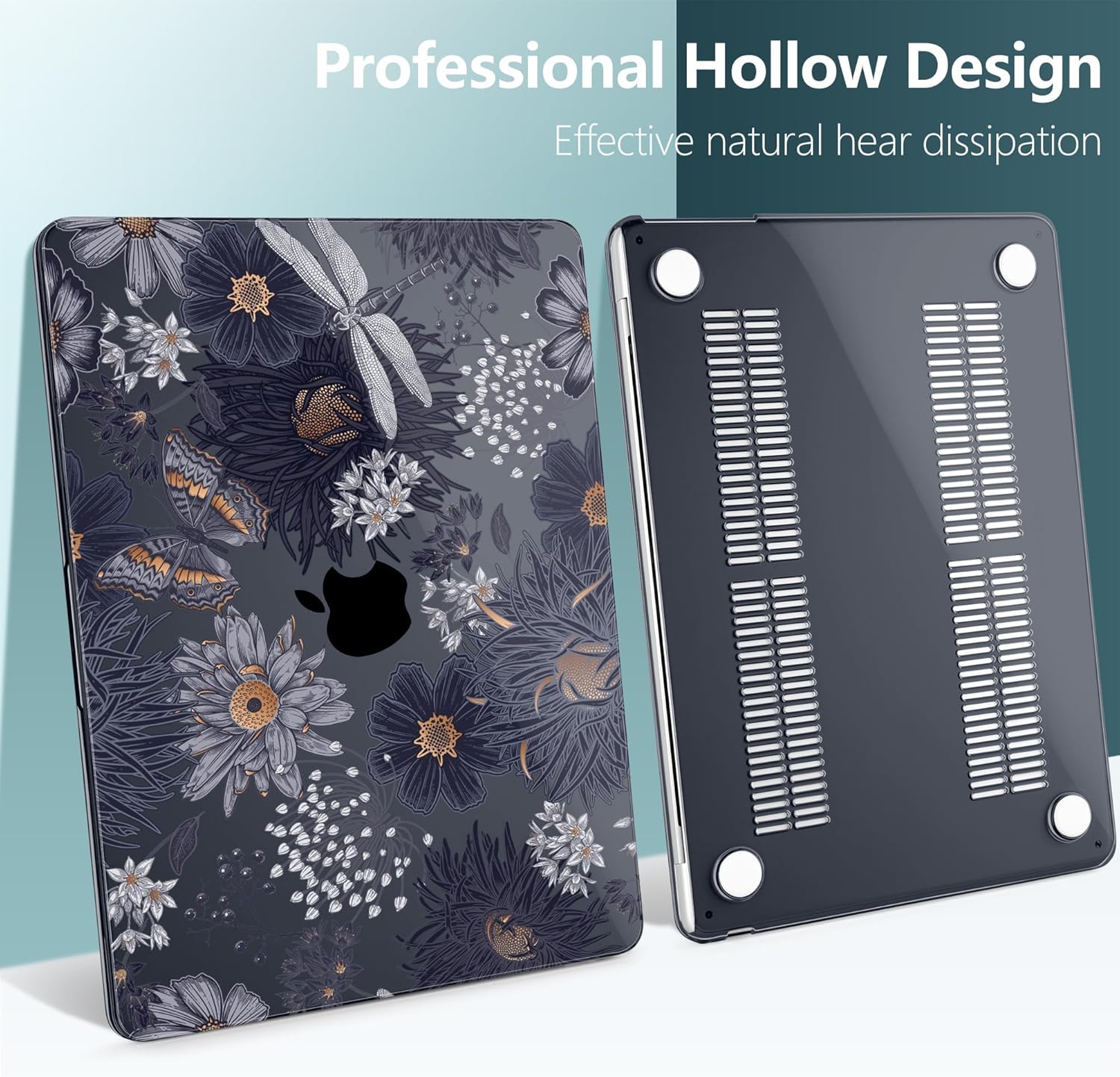 TWOLSKOO for M4 MacBook Air 13.6 inch Case 2025-2022 Release M4 A3240 M3 A3113 M2 A2681, Plastic Hard Shell & Screen Protector & Keyboard Cover & Trackpad Film, Wild Flower