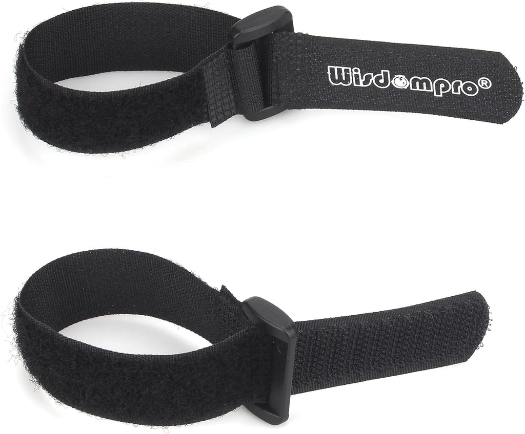 20 Pack 0.8 x 8 Inches Hook and Loop Reusable Fastening Cable Tie Down Straps by Wisdompro - Reusable, Durable Functional Ties to Keep Your Home, Office, Workspace from Tangled Messes of Cords