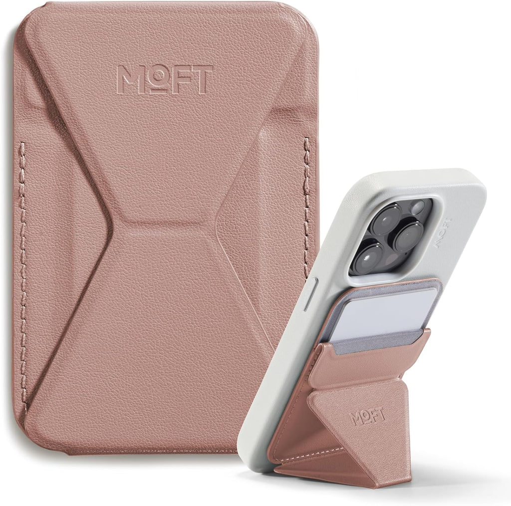 MOFT Magnetic Wallet Stand Compatible with iPhone 16/15/14/13/12 Series, Angle Adjustment & Magsafe Compatible MOVAS Phone Stand,Classic Nude