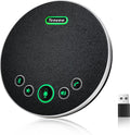 Tenveo Conference Speaker Microphone, Bluetooth/Dongle/USB Connectivity, 360° Sound Pickup and AI Noise Reduction, Compatible with Zoom, Teams, OBS, Supports 10-12 People for 8 Hours of Talk Time