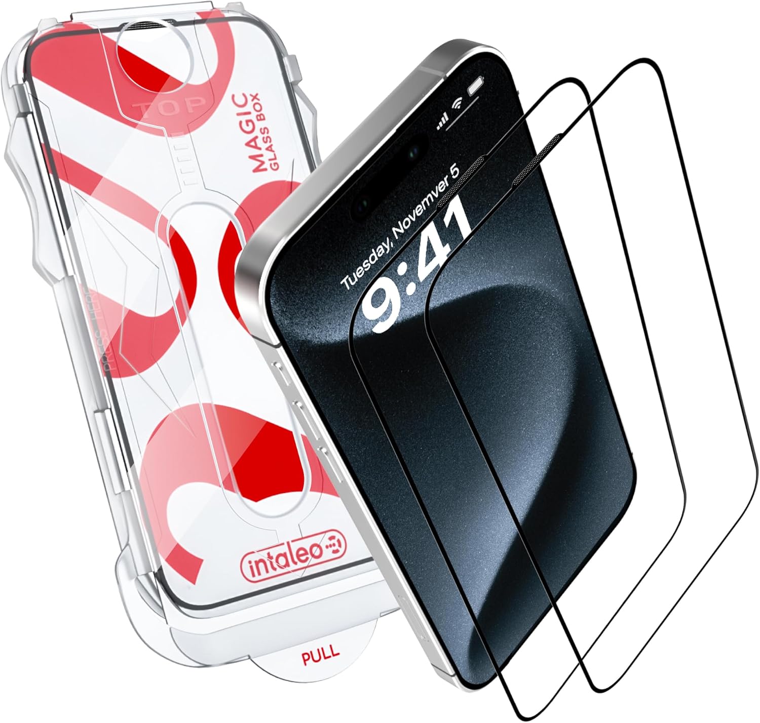 Tempered Glass Screen Protector for iPhone 15 Pro Max – Full Edge-to-Edge Protection 15 Pro Max Screen Protector with Applicator 9H Hardness Oleophobic Coating - Glass For Iphone 15Pro Max