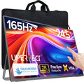 UPERFECT 24.5" 2K Portable Monitor Touchscreen, 165Hz Gaming Monitor FreeSync 0.1ms Fast IPS Large Screen, Built-in 180° Adjustable Stand/VESA, USB-C HDMI Second Screen for Laptop, Phone, Game Console