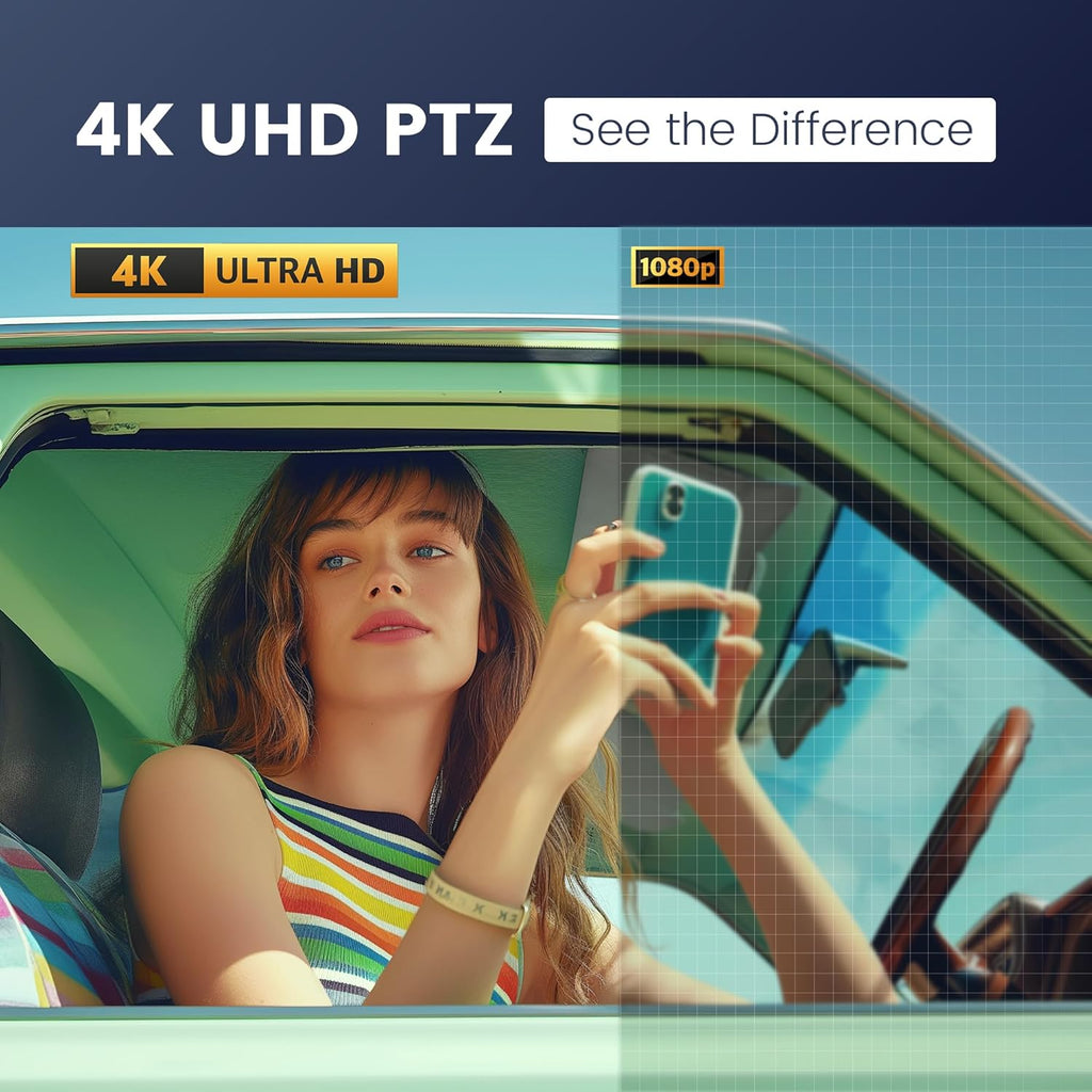 TONGVEO 4K Conference Room Camera System, AI Auto-Tracking PTZ Camera 5X Digital Zoom with Speakerphone Set 120° Wide-Angle USB3.0 for Zoom YouTube Teams OBS and More