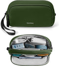 tomtoc Electronic Organizer Travel Case, Water Resistant Dual Compartment Tech Pouch Cable Organization Storage Bag for Charger, Cord, Phone, Hard Drive, Power Bank, Accessories Travel Essentials
