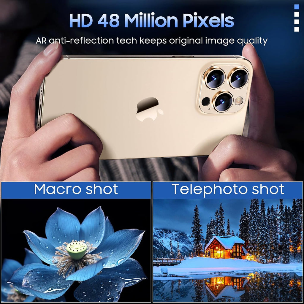 Uyiton for iPhone 13 Pro/iPhone 13 Pro Max Camera Lens Protector, [Strong Adsorption] [Drop Protection] Metal Ring Tempered Glass Rear Camera Screen Cover - Gold