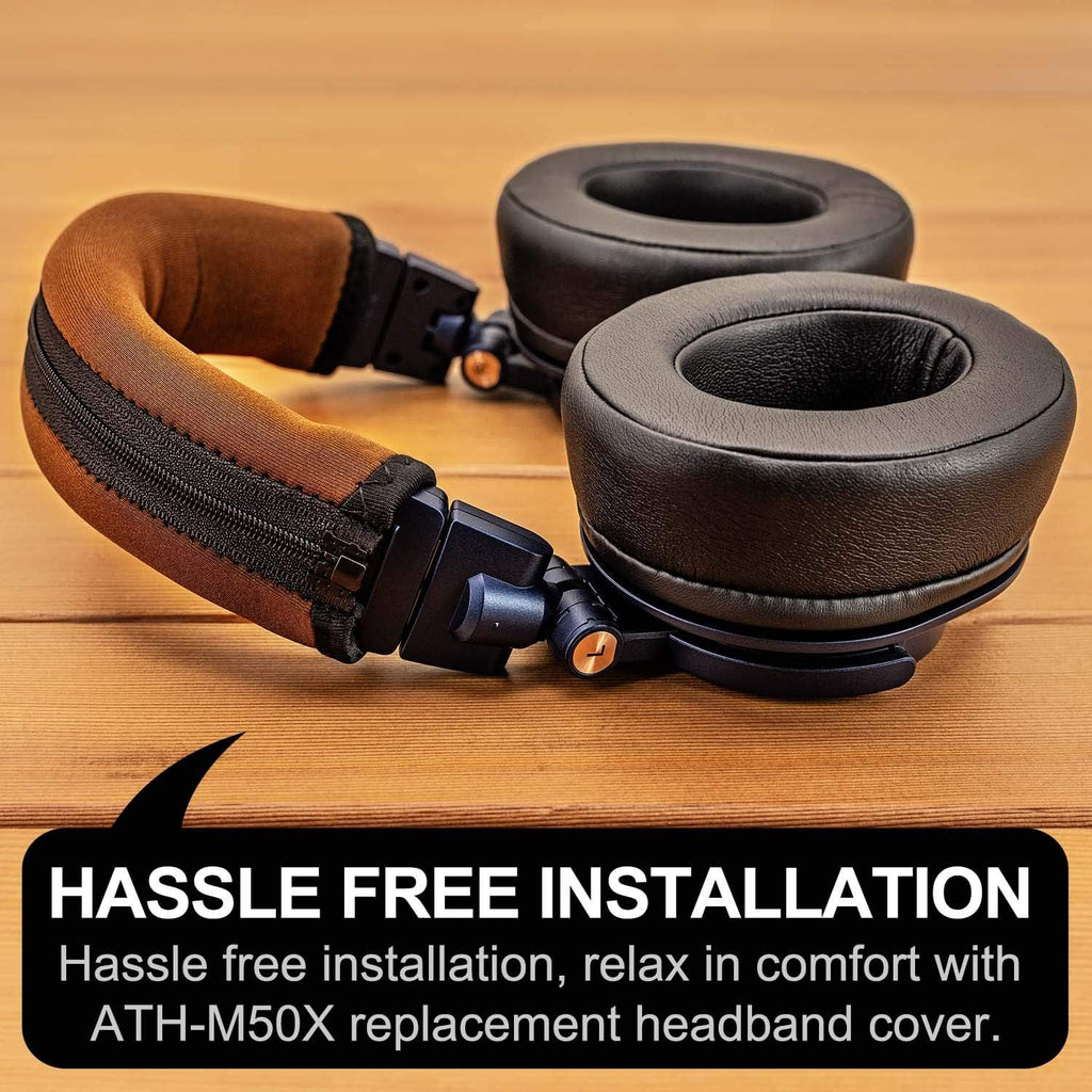 Replacement Headband Cover Compatible ATH M50X M50 M40X M40 M30X M20X Headphones (Brown)
