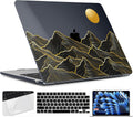 TWOLSKOO Compatible with M4 MacBook Air 15 inch Case 2025-2023 Released Model M4 A3241 M3 A3114 M2 A2941, Plastic Hard Shell & Screen Protector & Keyboard Cover & Trackpad Film, Golden Mountain