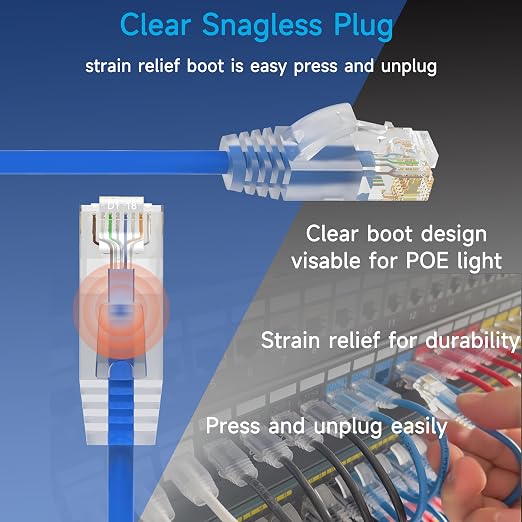 Cat6a Slim Ethernet Patch Cable 6 ft, Cat6a Patch Cable - Image 4