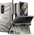 TONGATE for Samsung Galaxy Z Fold 6 Case with Privacy Screen Protector, [Compatible with MagSafe][Anti Spy] Shockproof Z6 Phone Case, Built-in Kickstand & Belt Clip & S Pen Holder for Z Fold 6, Tigray