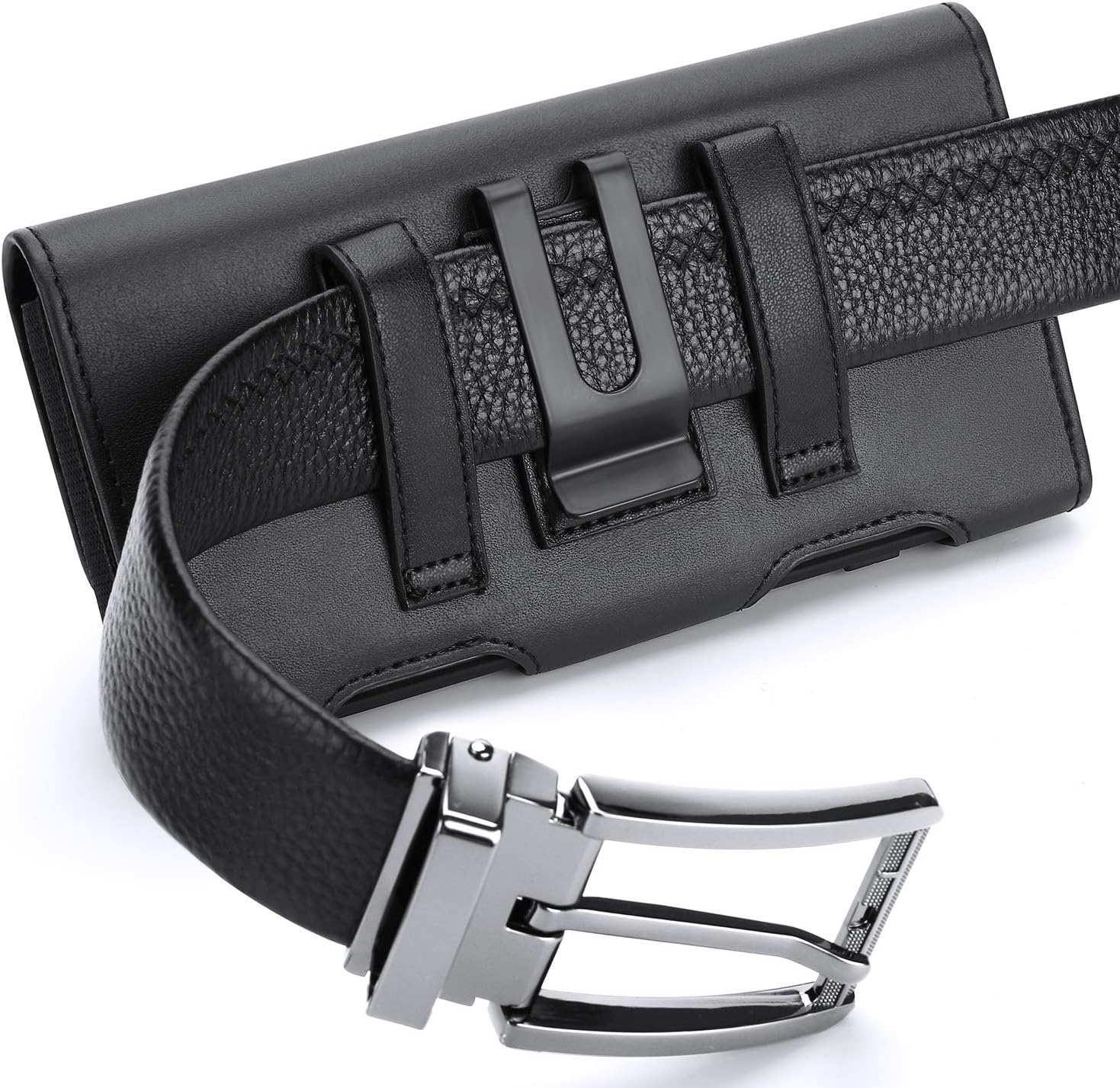 BECPLT for Samsung Galaxy S25 S24 S23 S22 5G S21 5G Holster Case, for iPhone 17 Pro 17 16 15 Pro Leather Pouch Case Holster with Belt Clip & Belt Loops with Card Holder for Apple iPhone 15 14 13 12