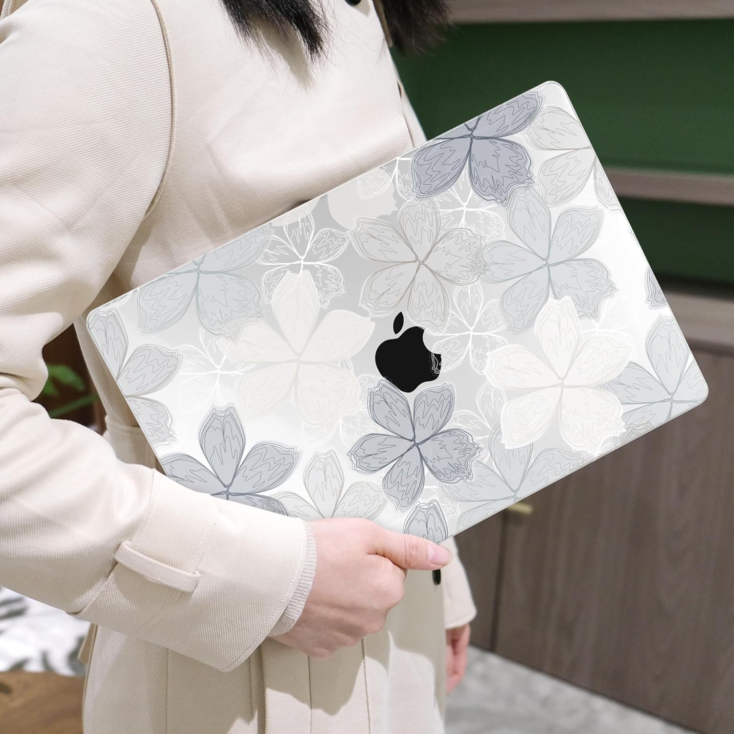MEEgoodo for MacBook Air 13 inch Case 2021 2020 2019 2018 Released A2337 M1 A2179 A1932 with Touch ID, Plastic Hard Shell & Keyboard Cover Compatible with MacBook Air Case 13.3, Multicolored Roses