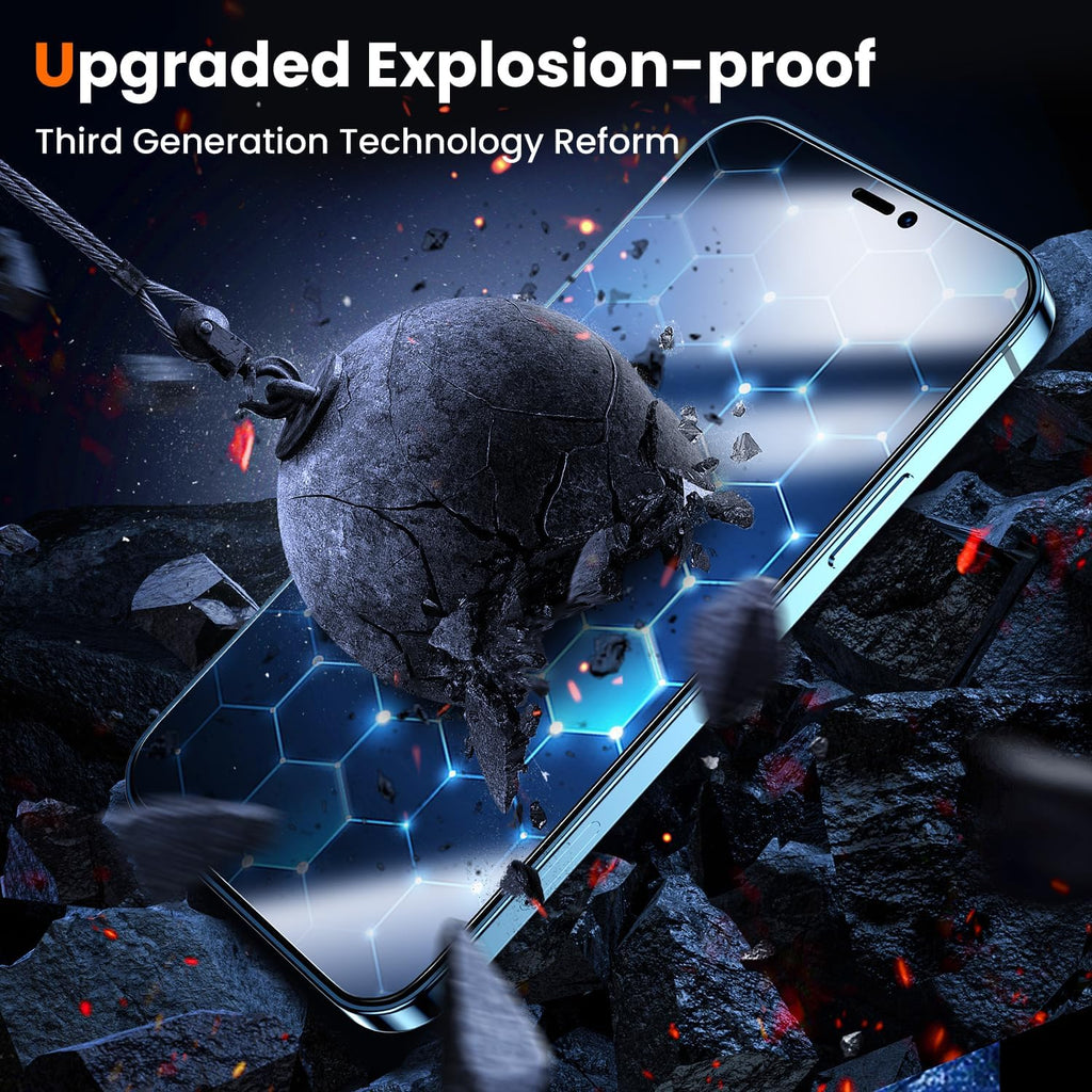 UniqueMe for iPhone 12 / iPhone 12 Pro Privacy Screen Protector - [Military Grade Shatterproof & 9H+ Hardness] Screen Protector 12 Pro Tempered Glass Full Coverage Protection, Easy to install, 2 Packs