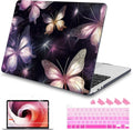 Mektron Designed Case for MacBook Pro 16 Inch A2141 Cover 2019 Release 16" with Liquid Retina Display/Touch ID, Plastic Hard Shell with Keyboard Skin & Screen Protector, Glittering Butterfly