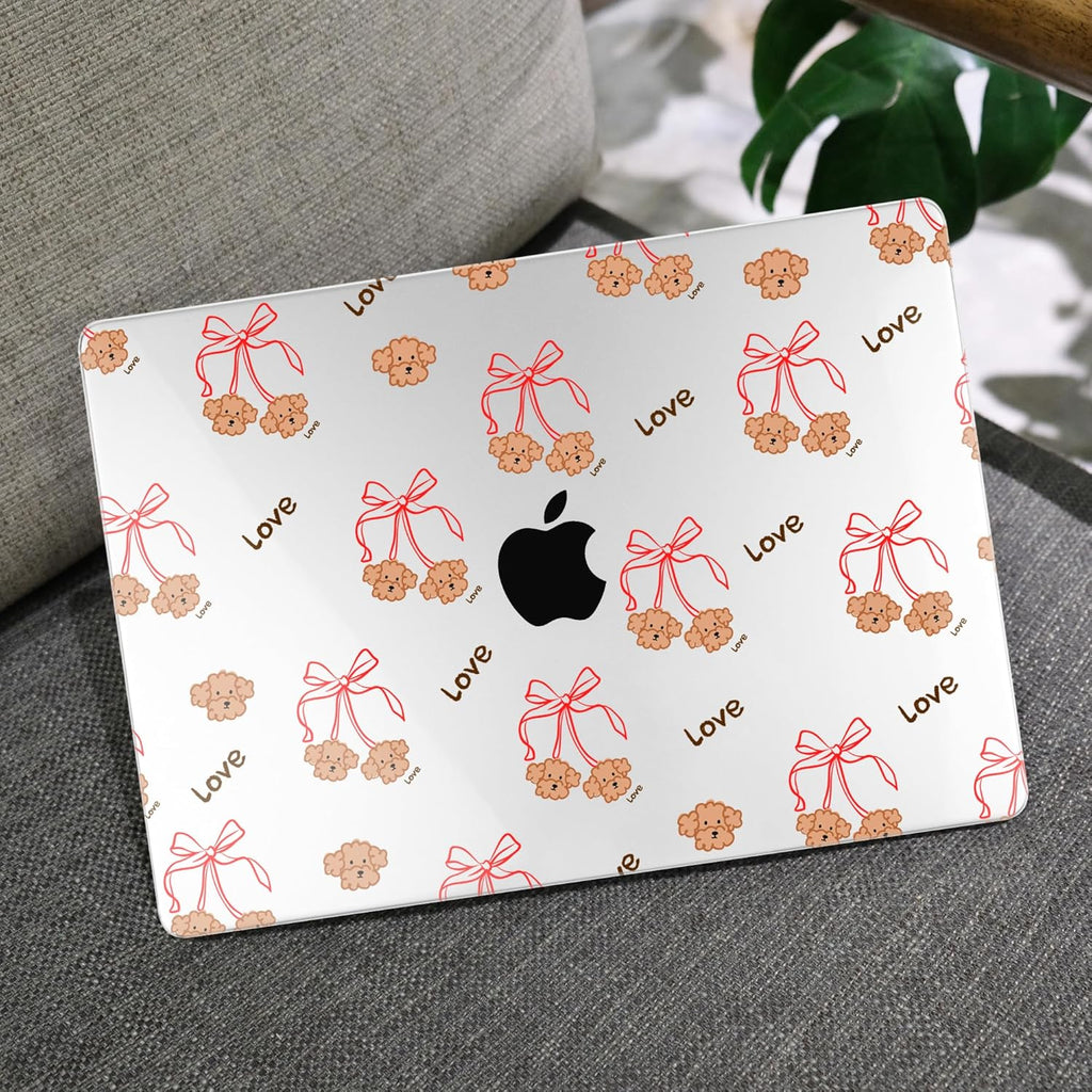 MEEgoodo Case for MacBook Pro 13 inch Case 2022 2021 2020 New A2338 M2/M1 A2251 A2289, Laptop Hard Shell with Keyboard & Camera Cover Compatible with 13 inch MacBook Pro, Cute Dog & Bows