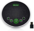 Bluetooth Speakerphone Conference Microphones, Wireless Conference Speaker 360°Voice Pick up with 4 AI Noise Cancellation Mics USB/Dongle/Bluetooth Connection 8 Hour Call Time for 8-12 People