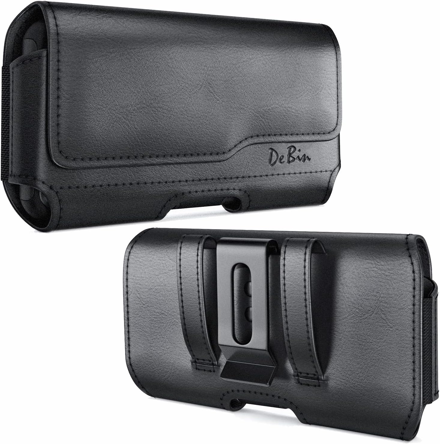 DeBin Case for Galaxy S25 S24 5G S23, S22, S21, S20, S10, S9, A10e, A01, Note 10, Cell Phone Belt Holster Clip Pouch Holder Cover (Fits Samsung with Case on) Black