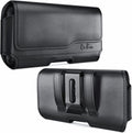 DeBin Holster for Large iPhone Plus, Pro Max Models 16 15 14 13 12 11 Xs Max – Leather Cell Phone Belt Holder Case with Clip, Carrying Pouch Cover Fits Phone with Case on, Black