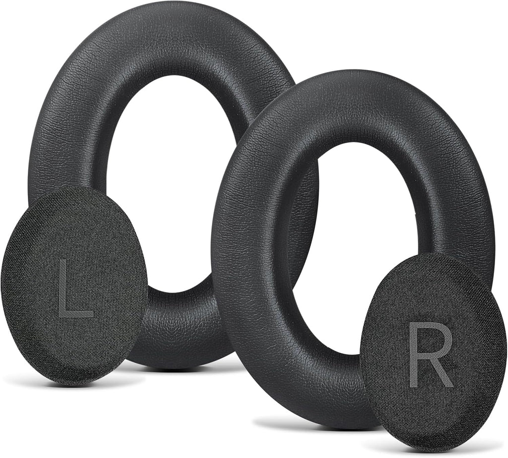 Headphones Replacement Ear Pads, Protein Leather earpad Cushions for Bose QuietComfort 45（QC45） Headphones, Softer Memory Foam - Black