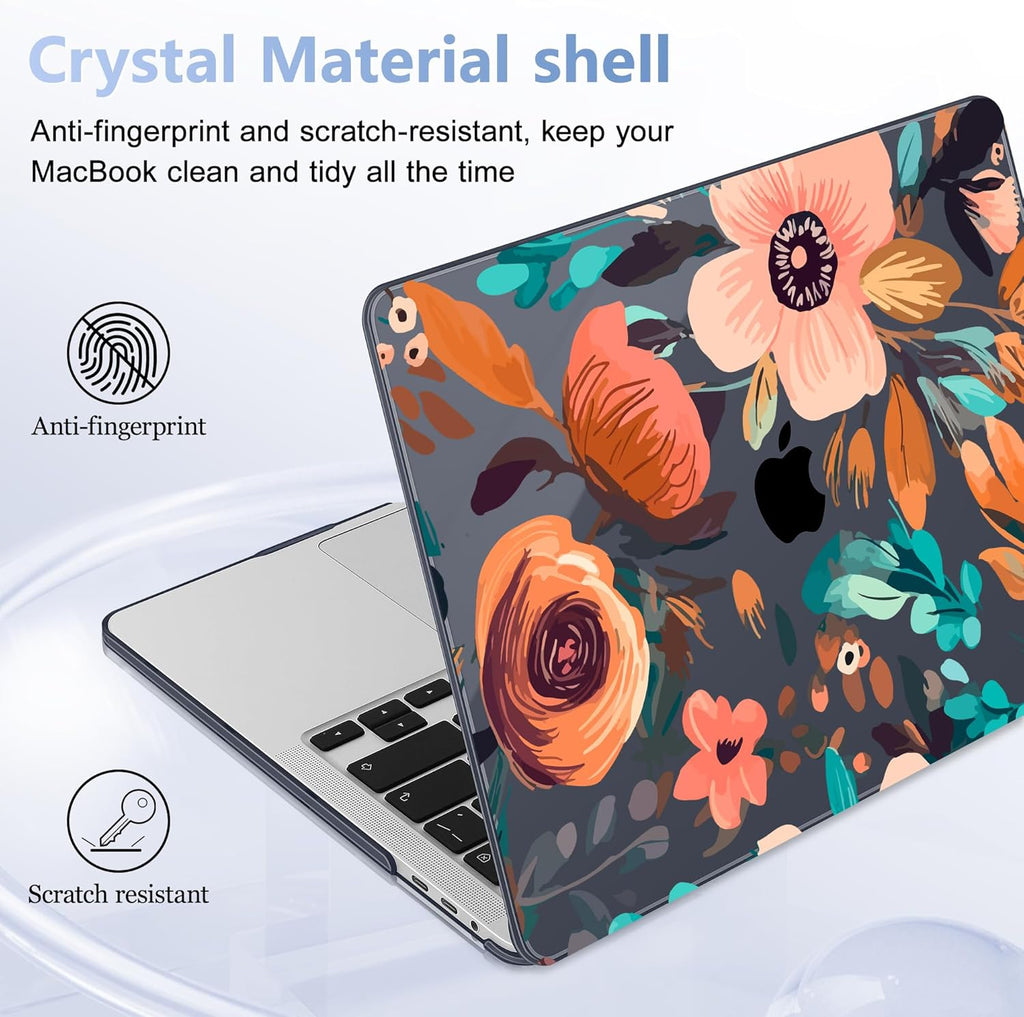 for MacBook Pro 16 inch Case 2019 2020 Release Model A2141, Plastic Hard Shell Cover with Keyboard Cover for MacBook Pro 16 inch with Touch Bar & Touch ID, Florals Pattern
