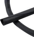 Black Braided Cable Management Sleeves Wire Loom Tubing Cord Protector Self-Wrapping (3/8"-20Feet)