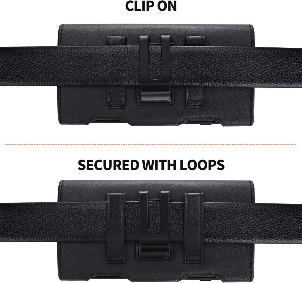 BECPLT for Samsung Galaxy S24+ S23+ S22+ 5G S23 FE 5G S21 FE 5G Holster Case, Galaxy S21+ 5G Leather Pouch Holster Case with Belt Clip Loops for Samsung Galaxy S20+ 5G S20 Plus S10 Plus S9 Plus -Black
