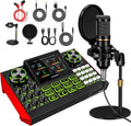 Podcast Equipment Bundle – Condenser Microphone with 3.5mm Audio Interface, Live Sound Card & Soundboard for PC, for Podcasting,Singing, Phone Streaming