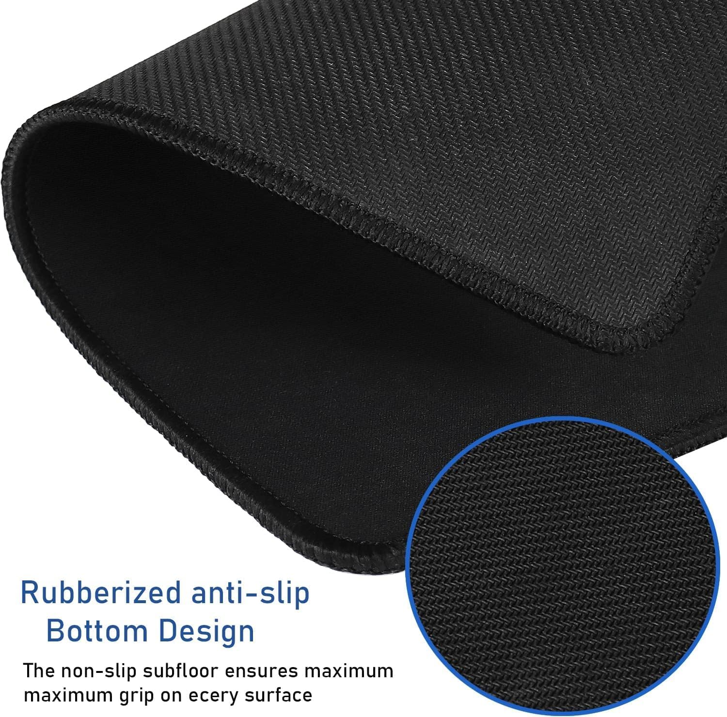 Large Extended Gaming Mouse Pad with Stitched Edges, 47.3 X 23.6 in Desk Pad Durable Non-Slip Natural Rubber Base, Waterproof Computer Keyboard Mat for Esports Pros, Gamer, Desktop, Black