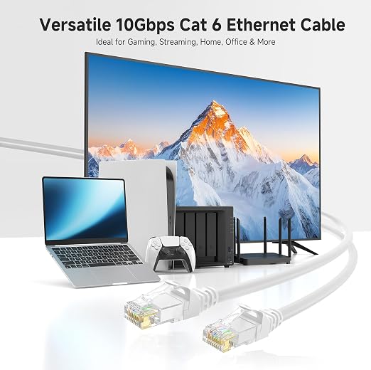 Cable Matters 10Gbps Snagless Cat 6 Ethernet Cable - 7ft - Image 2
