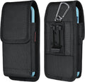 Phone Holster for Belt with Metal Clip and Magnetic Closure Compatible with iPhone 16/15/14/13/12 Pro and Non-Pro, Galaxy S25 S24 S23 S22 for Everyday Protection, M-Black