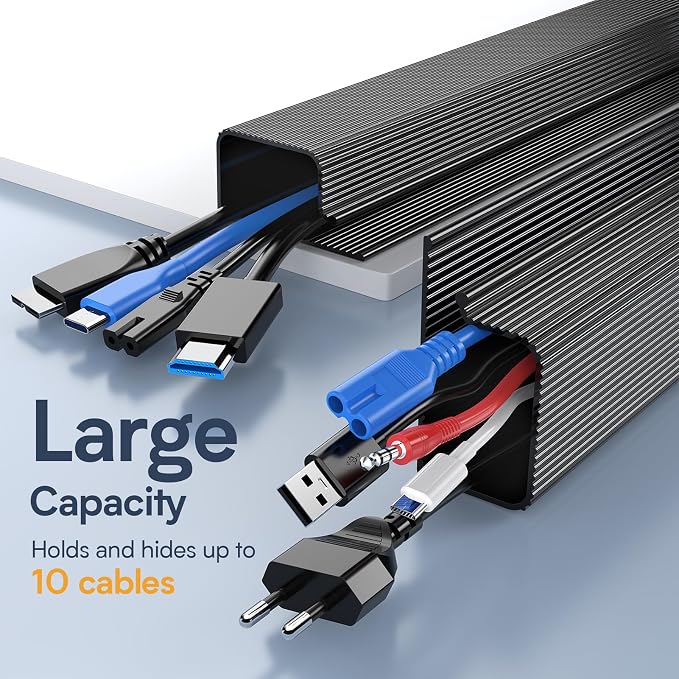 Delamu 157in Cable Management Under Desk, Safe & Tidy Under Desk Cable - Image 6