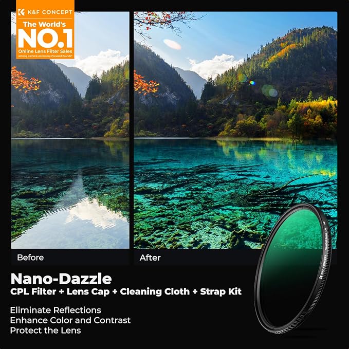 K&F CONCEPT 49mm Circular Polarizer Lens Filter - Image 2
