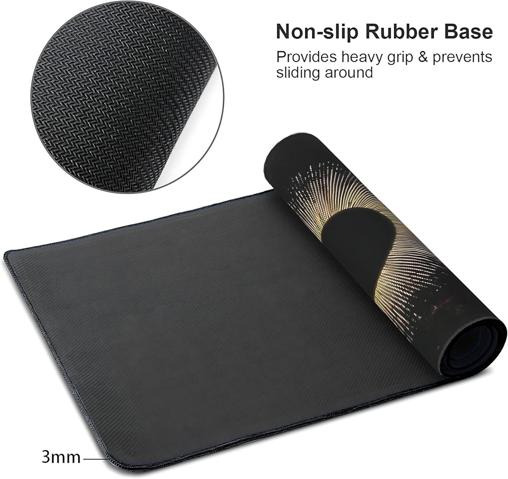 Galaxy Planet Large Mouse Pad,Gaming Keyboard Desk Pad,Extended Mouse Mat Non-Slip Rubber Base with Stitched Edges for Office Game Home XL 31.5"x11.8"