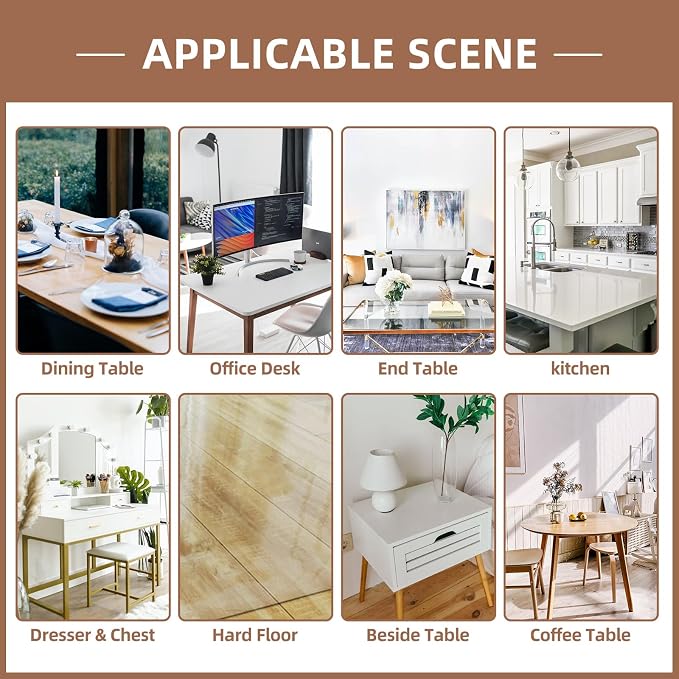 Warmstar Clear Table Protector 2mm Thick, 42 x 42 Inch Clear Table Cover - Image 7