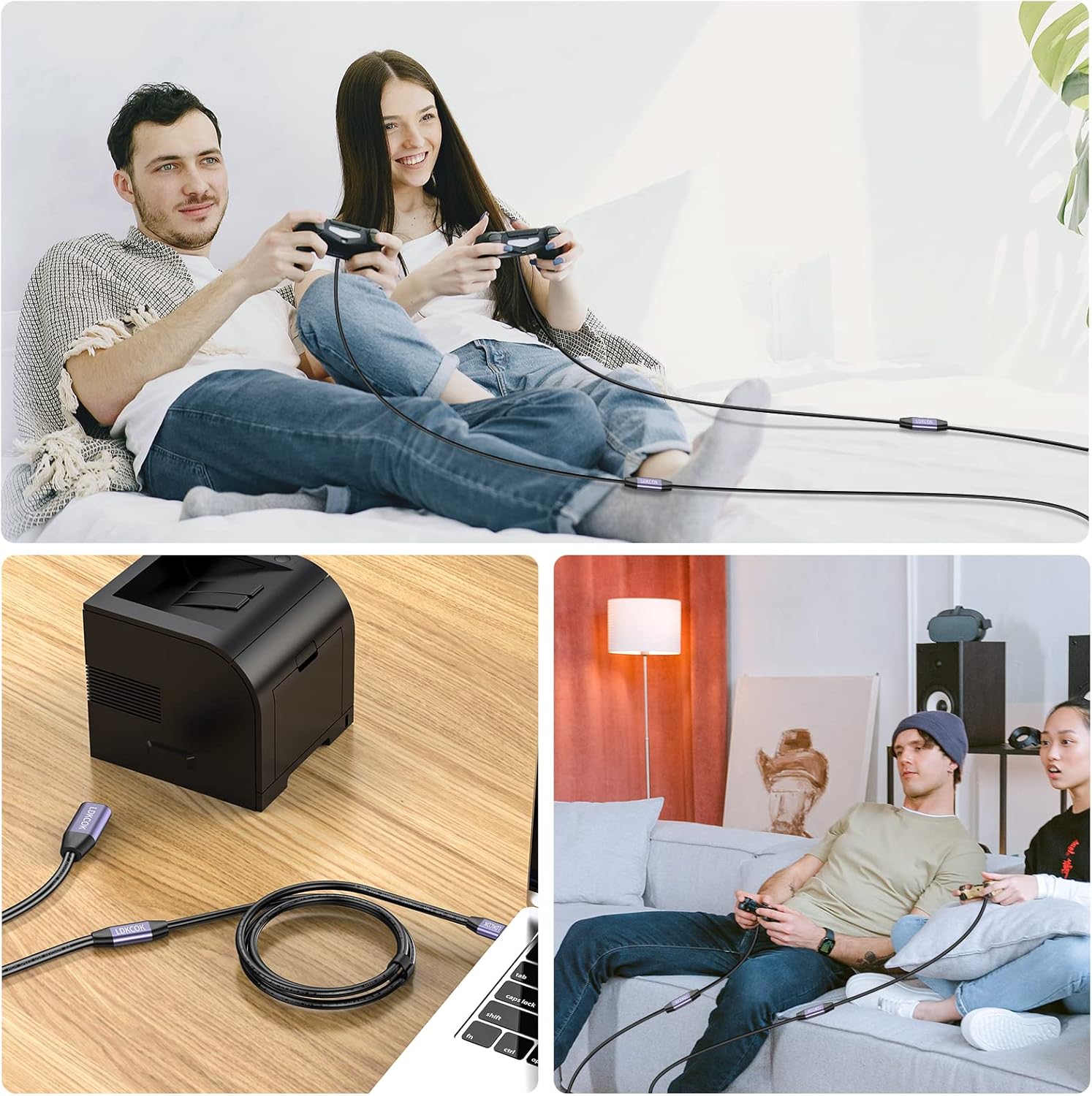 LDKCOK USB 2.0 Type A Male to A Female Active Repeater Extension Cable 30ft, High Speed 480 Mbps