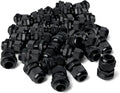MGI SpeedWare 1/2" NPT Strain Relief Nylon Cord Grip Cable Glands, Black Plastic Grommet 100-Pack