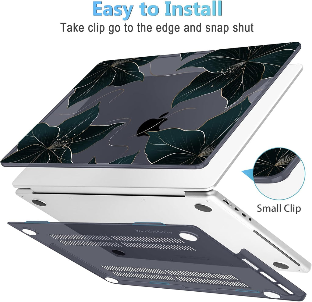 Mektron Case for MacBook Pro 16" M4 A3403 A3186 M3 A2991 M2 A2780 M1 A2485 (2021/2023/2024) Pro/Max with Touch ID, Hard Shell Plastic Laptop Cover Keyboard Cover Screen Protector, Floral C218