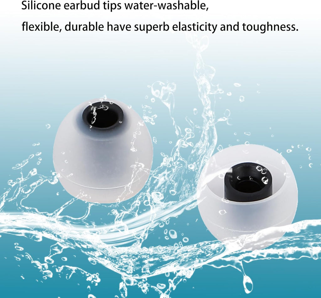 Replacement Earbud Tips Silicone Earbud Covers Fit Most in-Ear Earbuds(Inner Hole 3.8mm -5.1mm) Headphone Ear Tips Earbuds Rubber Tips 9 Pairs S M L