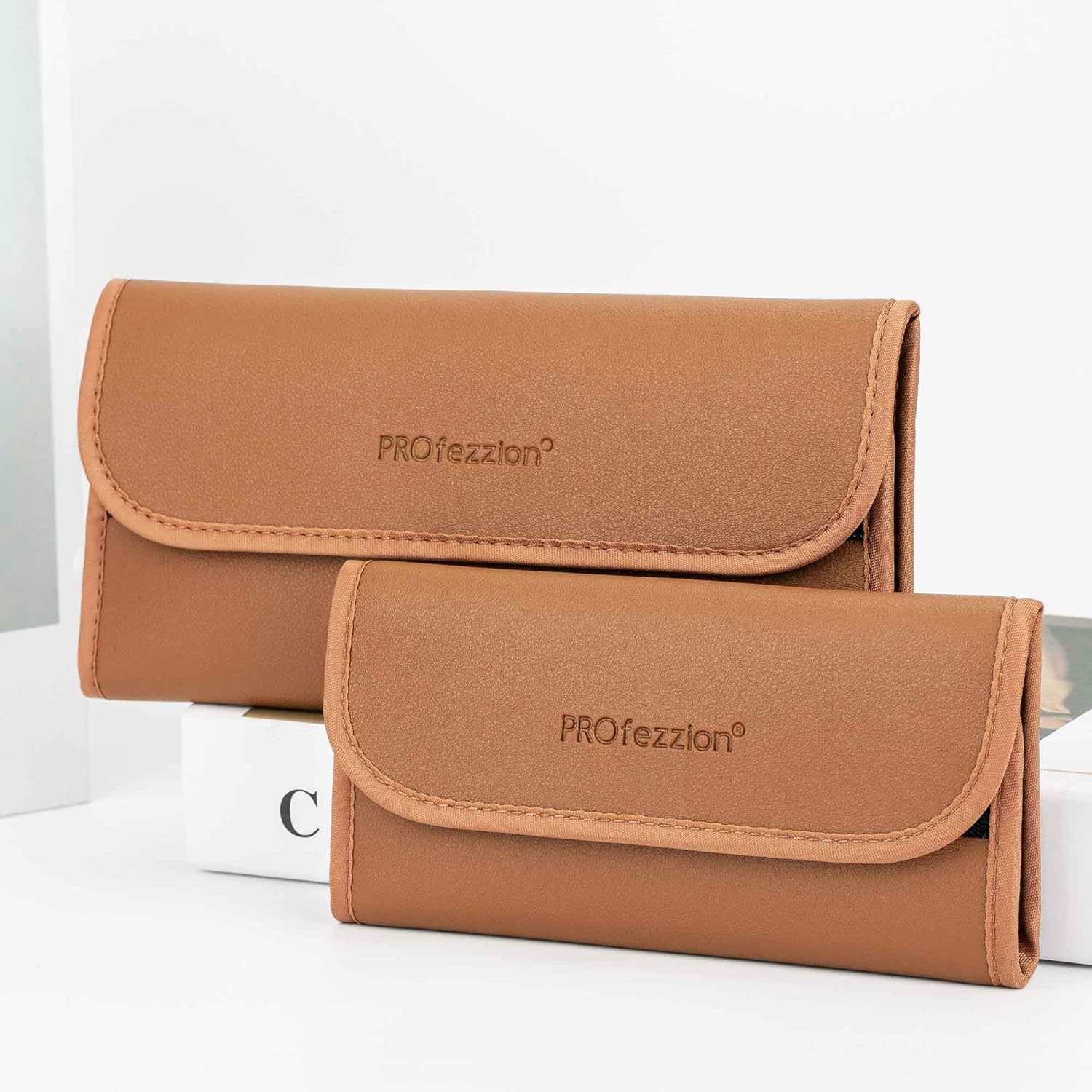 PROfezzion 4-Pocket Foldout Filter Pouch for 82mm Camera Lens Round Filter, Shock Resistant & Anti Scratch Photography Filter Case, Filter Carry Case with Microfiber Cleaning Cloth