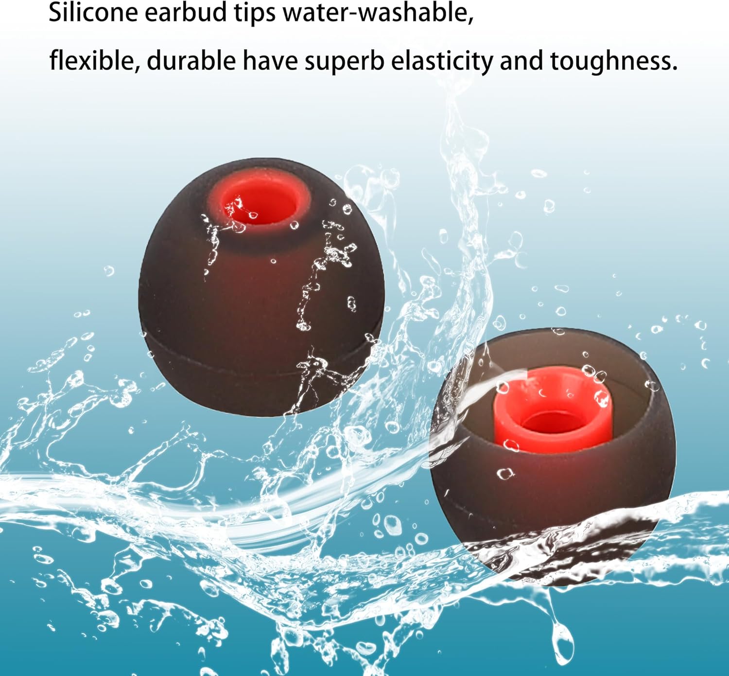 Replacement Earbud Covers - Silicone Ear Tips Fit Most In-Ear Earbuds (Inner Hole 3.8mm - 5.1mm) - 9 Pairs S M L
